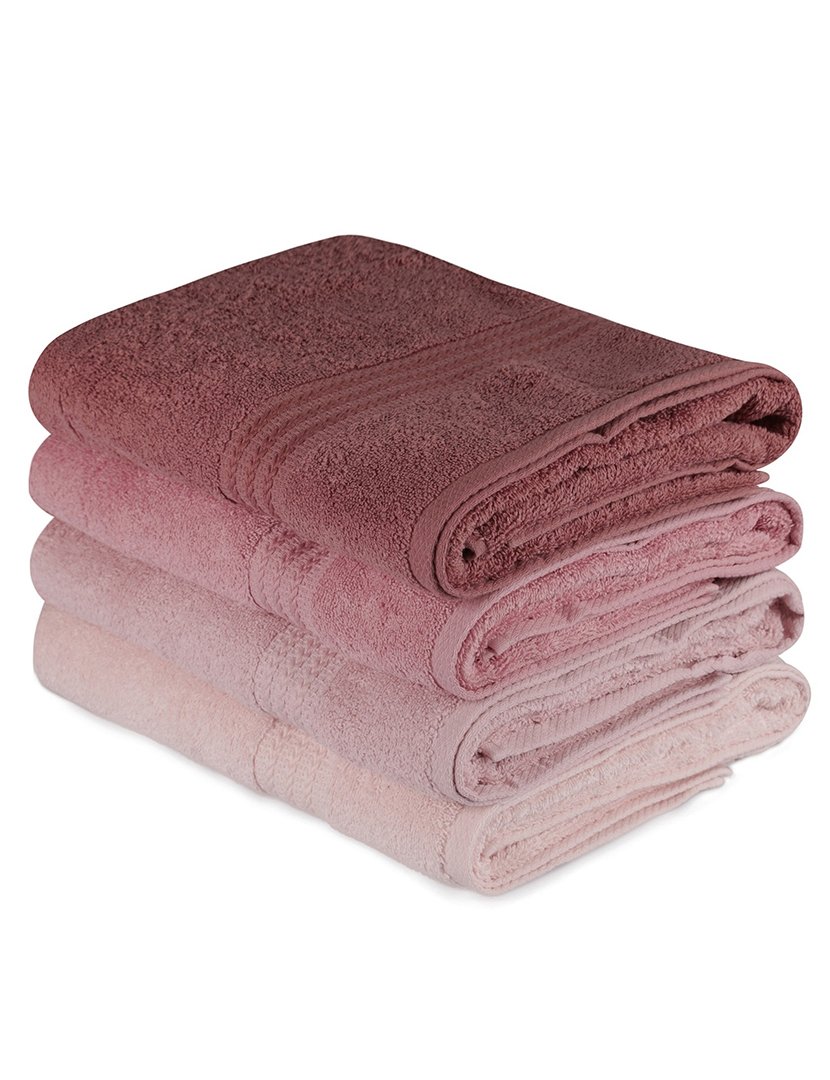 Conjunto 4 Toalhas Banho Rosa