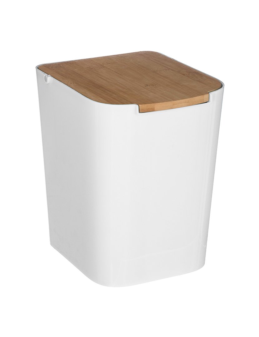 Balde Lixo Baltik 5L Branco/Bambú