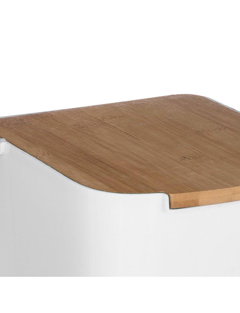 Balde Lixo Baltik 5L Branco/Bambú