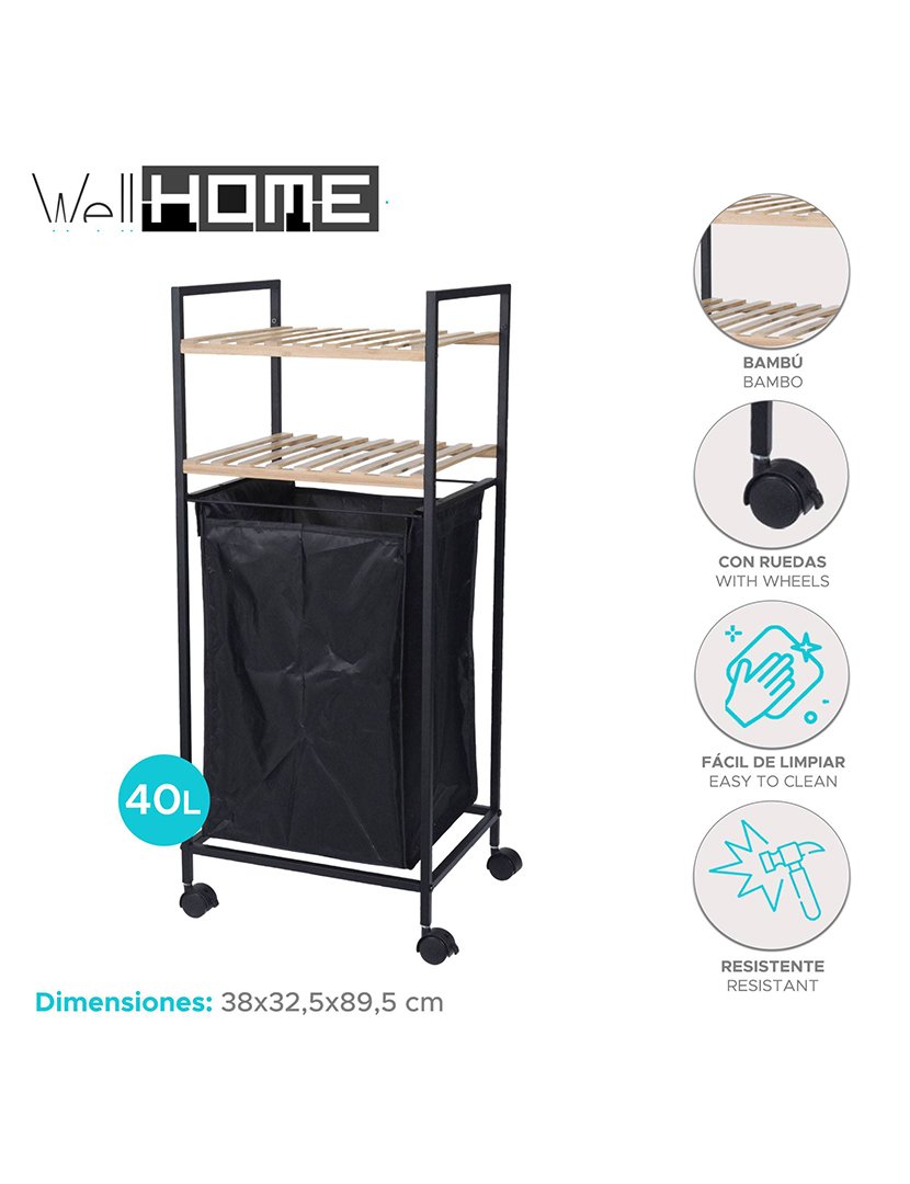 Estante + Cesto Roupa 89,5 cm