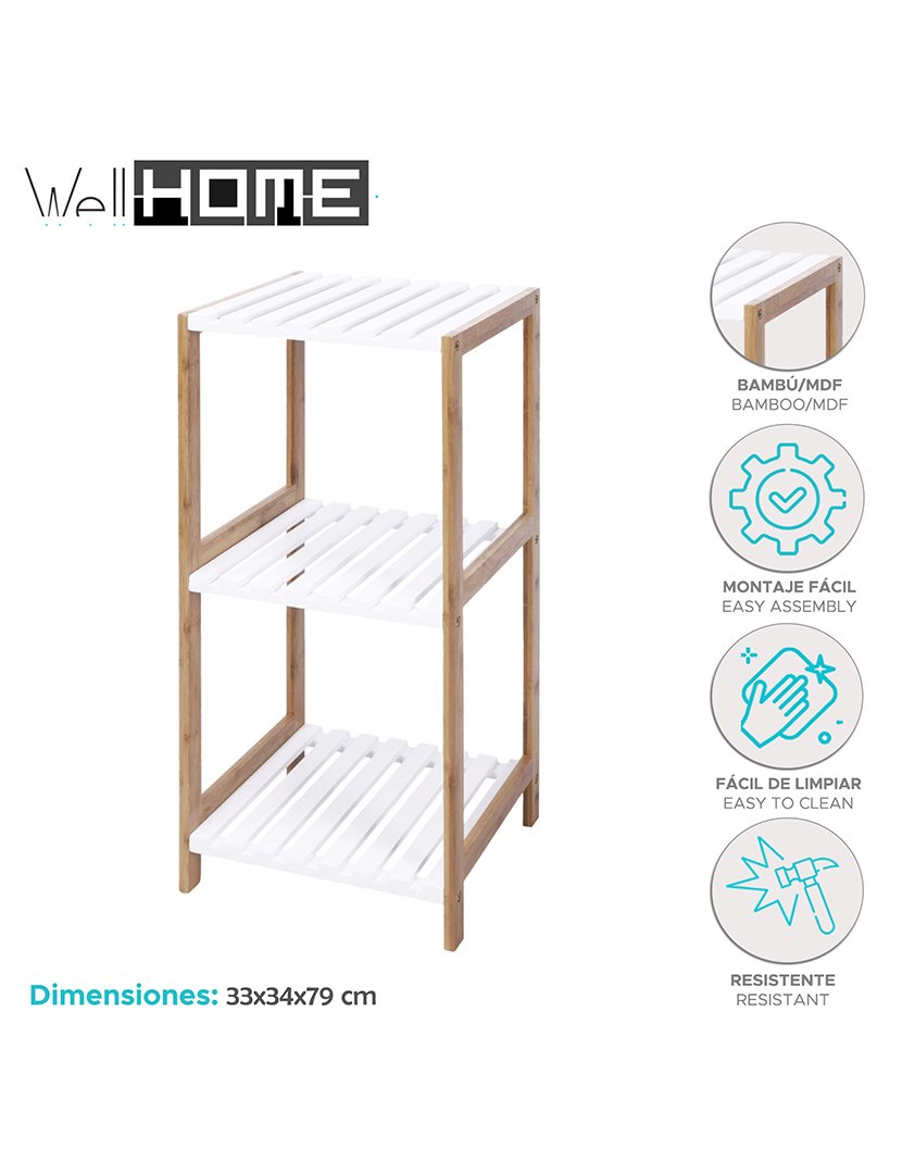 Estante Bambú 3 Níveis