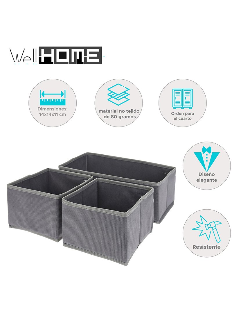 Conjunto 3 Cestas Antracite