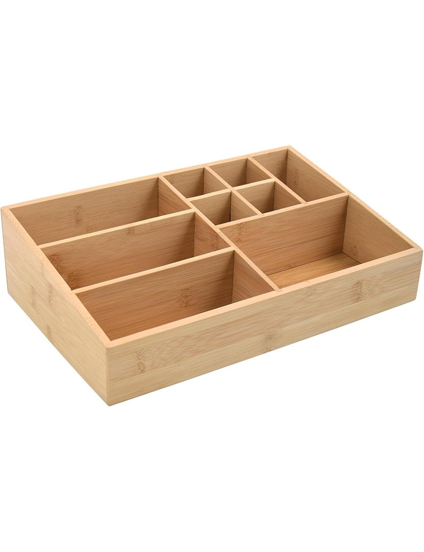 Organizador Maquilhagem Bambú 10 Compartimentos