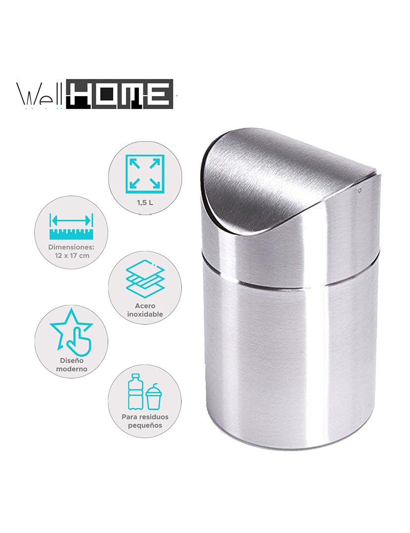 Balde Lixo 1,5L Inox