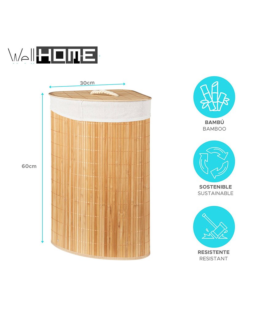 Cesto Roupa Bambú Natural