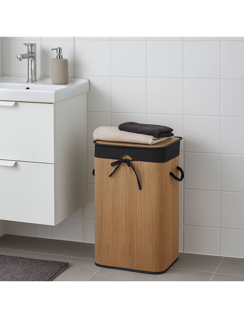 Cesto Roupa Bambú Preto