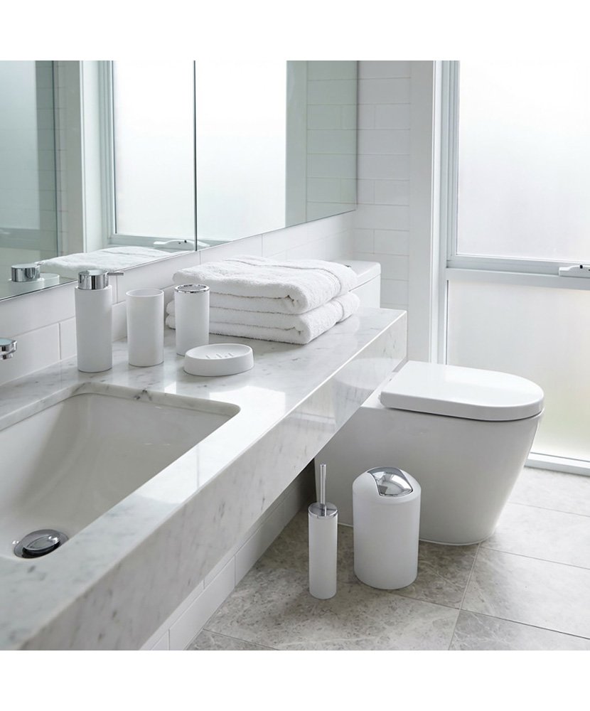 Conjunto 3 Acessórios Casa Banho Branco