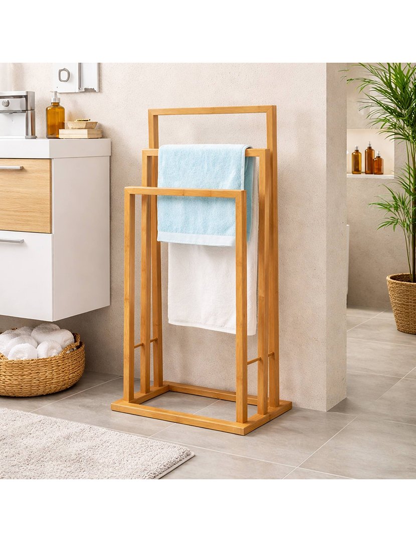 Toalheiro 3 Níveis Bambú