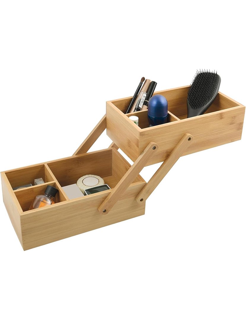 Organizador Maquilhagem Bambú 2 Níveis