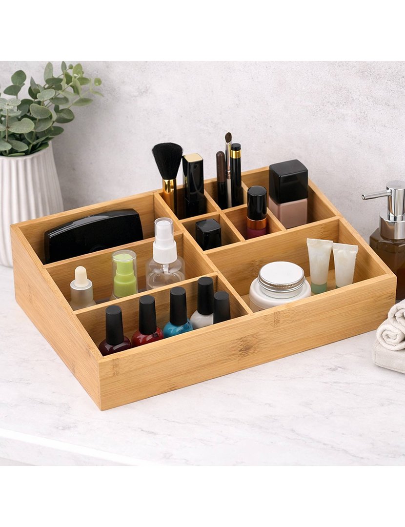 Organizador Maquilhagem Bambú 10 Compartimentos