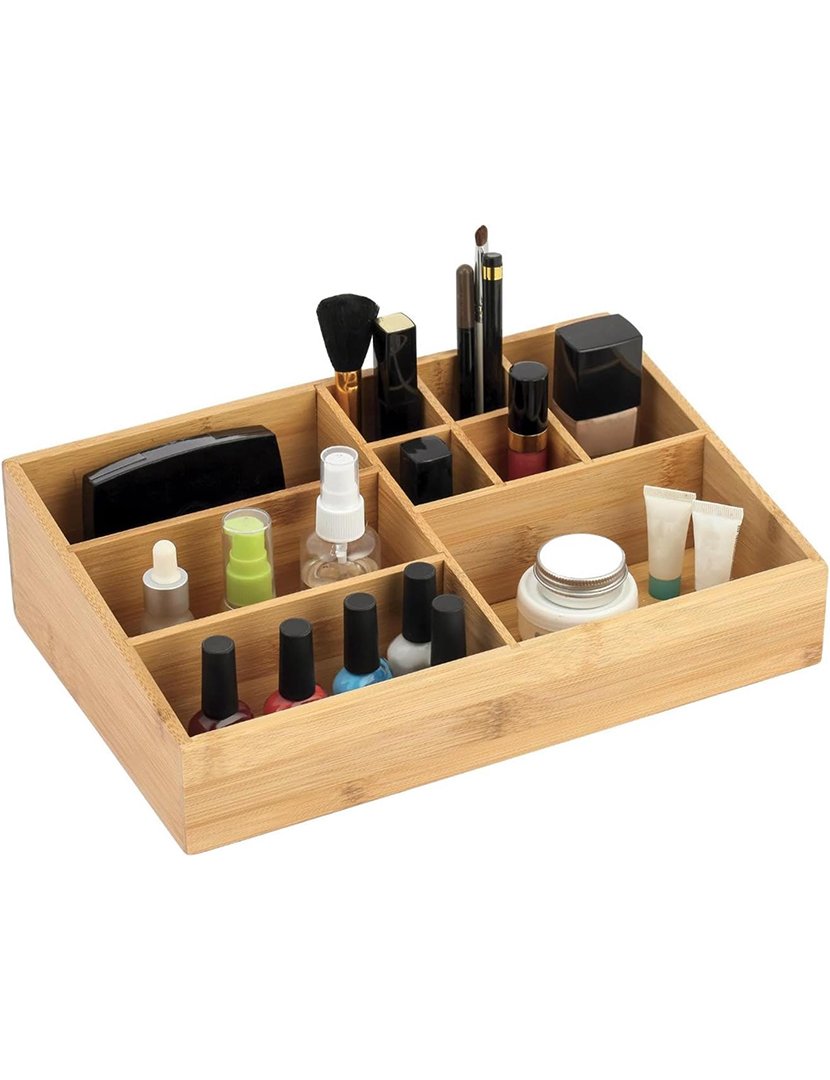 Organizador Maquilhagem Bambú 10 Compartimentos