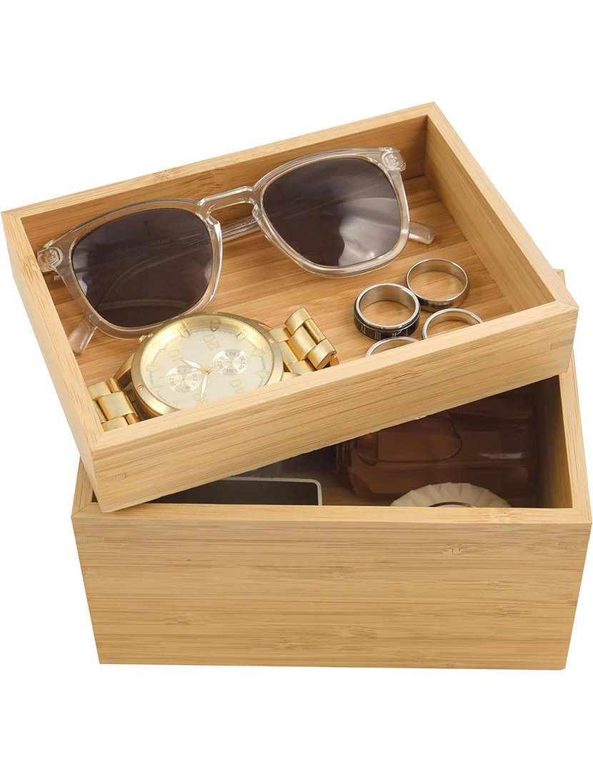 Caixa Organizadora 2 Níveis Bambú