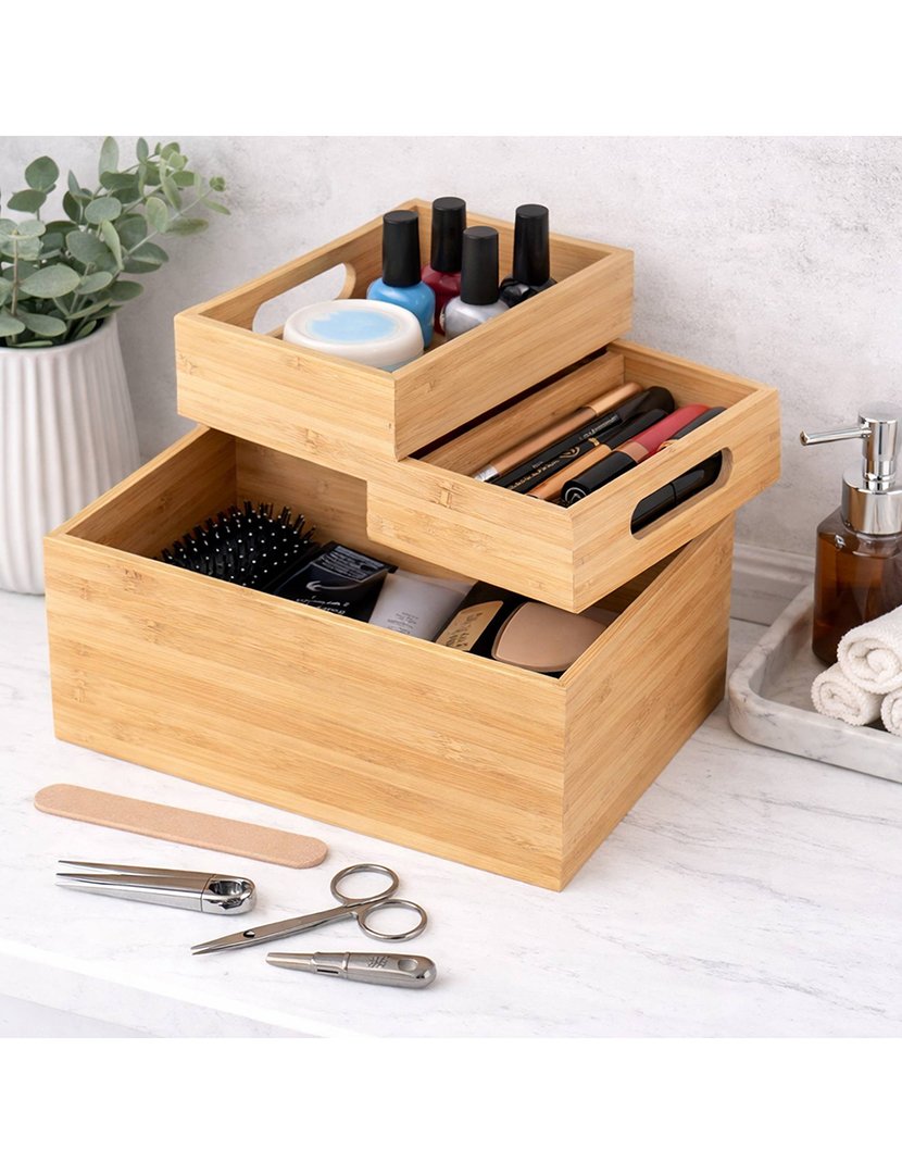 Caixa Organizadora 3 Níveis Bambú