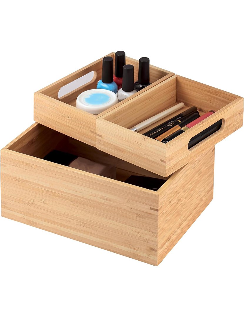 Caixa Organizadora 3 Níveis Bambú