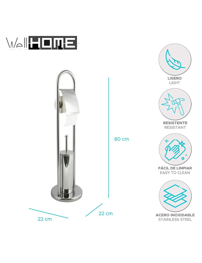 Porta-Rolos + Piaçaba Cromado