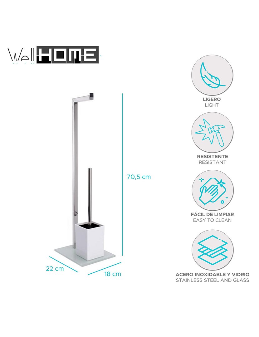 Porta-Rolos + Piaçaba Inox Branco