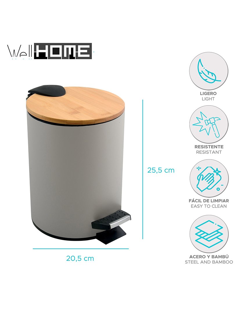 Balde Lixo Adonis 5L Taupe