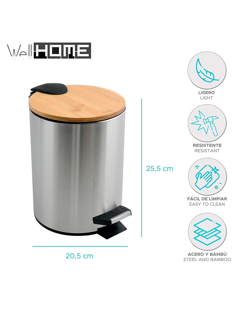 Balde Lixo Adonis 3L Cromado