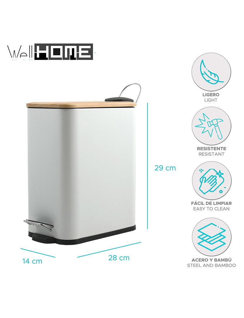 Balde Lixo Erik 5L Branco