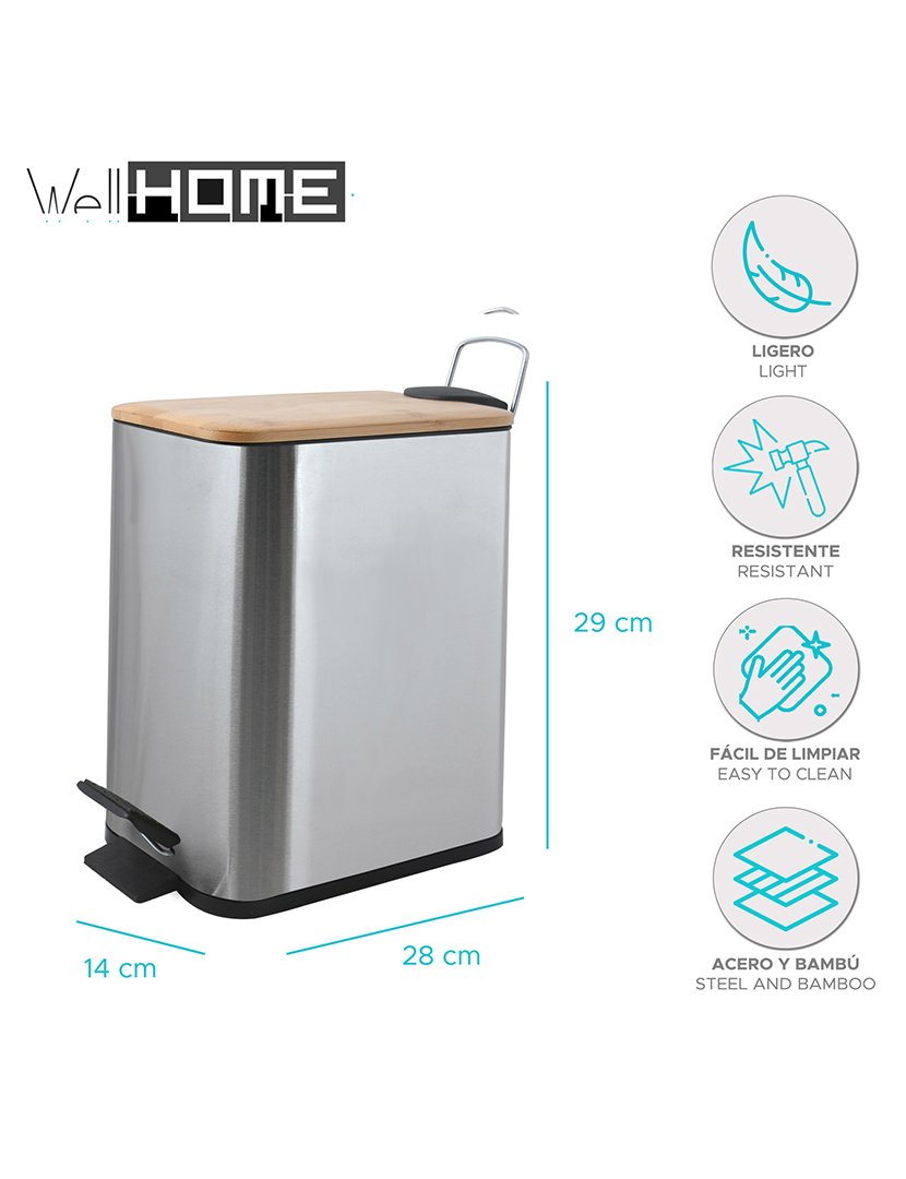 Balde Lixo Erik 5L Inox
