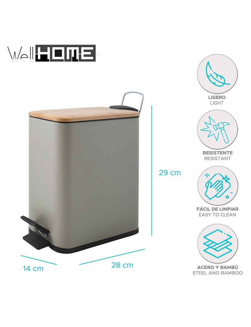 Balde Lixo Erik 5L Taupe