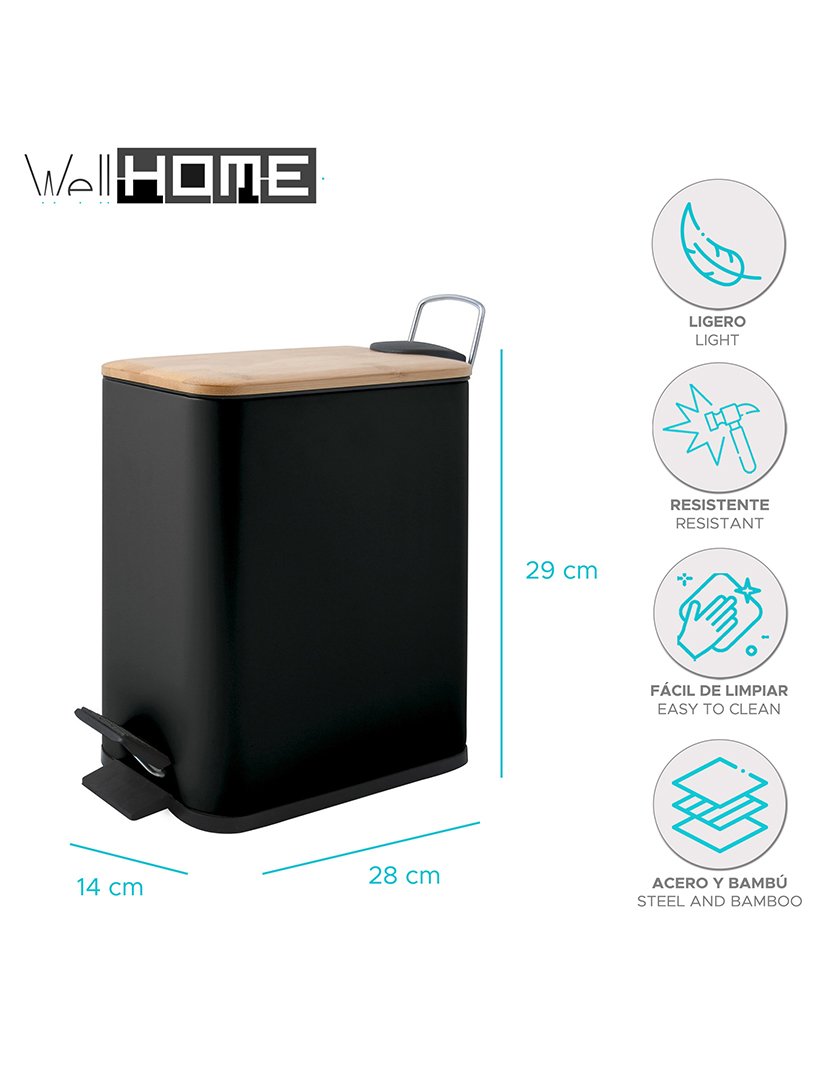 Balde Lixo Erik 5L Preto