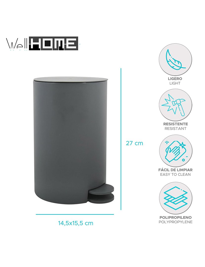 Balde Lixo Osaki 3L Antracite