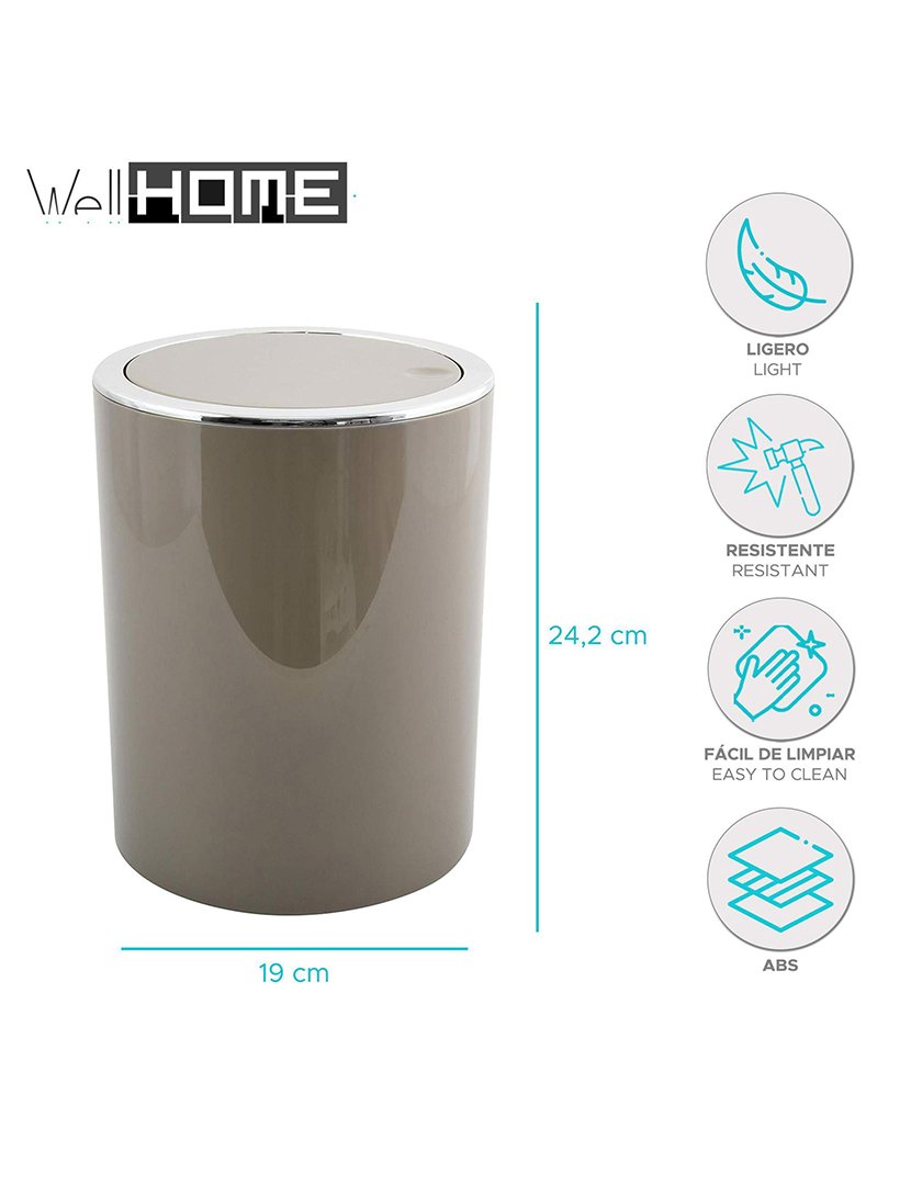 Balde Lixo 6L Taupe