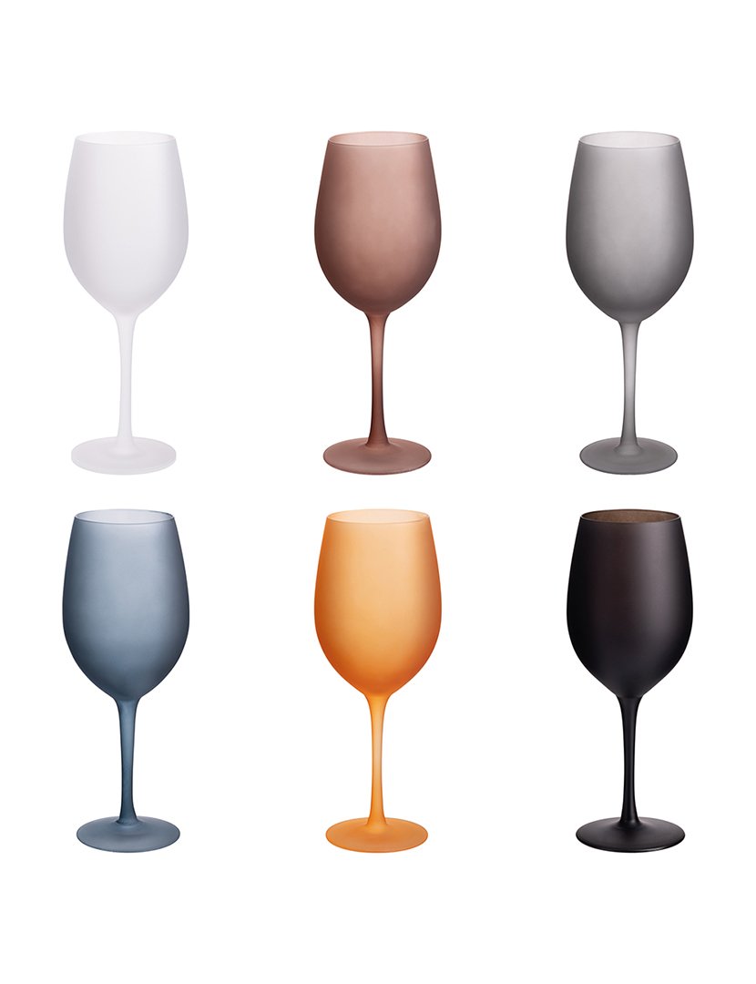 Conjunto de 6 Copos de Vinho CALA DORADA Multicolorido Mate 650ml