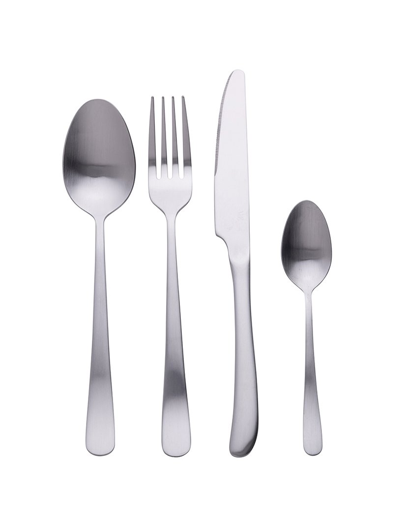 Conjunto de Talheres ROUND 24 peças Prateado Mate