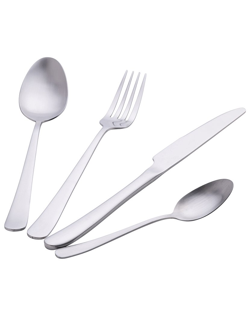 Conjunto de Talheres ROUND 24 peças Prateado Mate