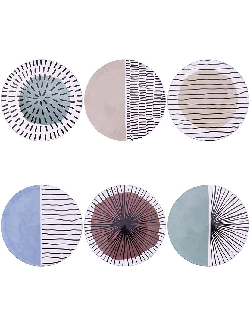 Conjunto de 6 Bases para Pratos VENICE LIDO MODERN Multicolorido