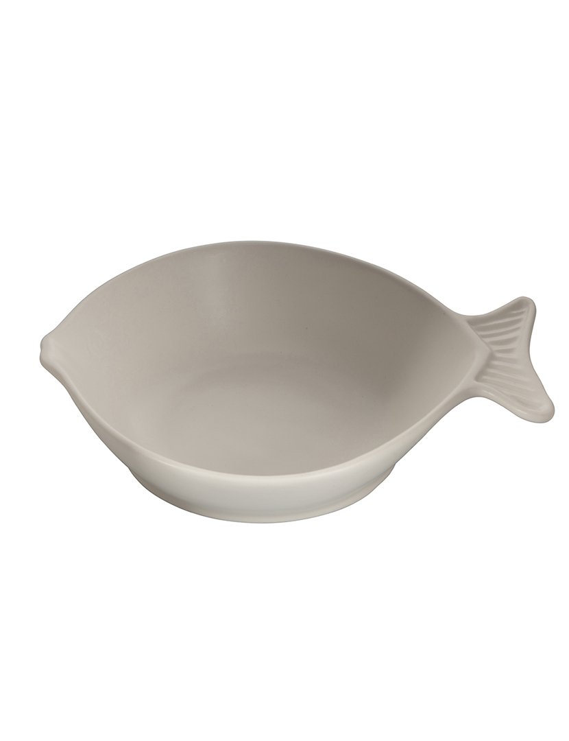 Prato de Sopa KOS Formato Peixe Branco 20cm