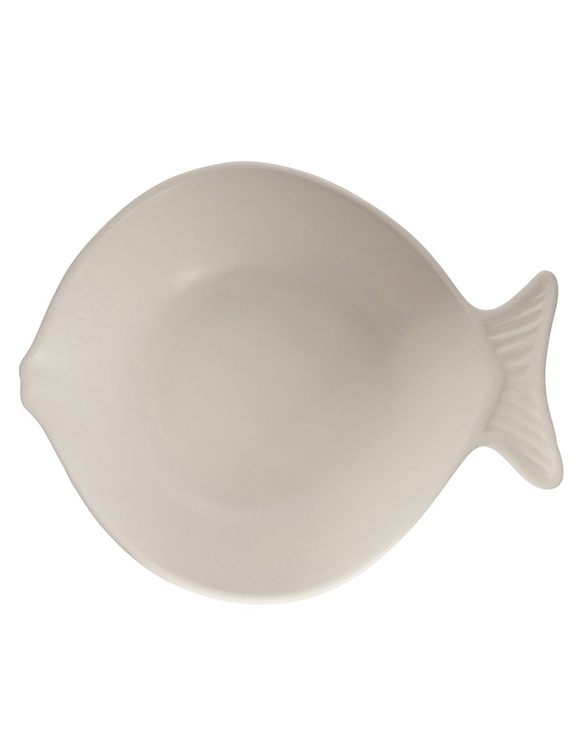 Prato de Sopa KOS Formato Peixe Branco 20cm