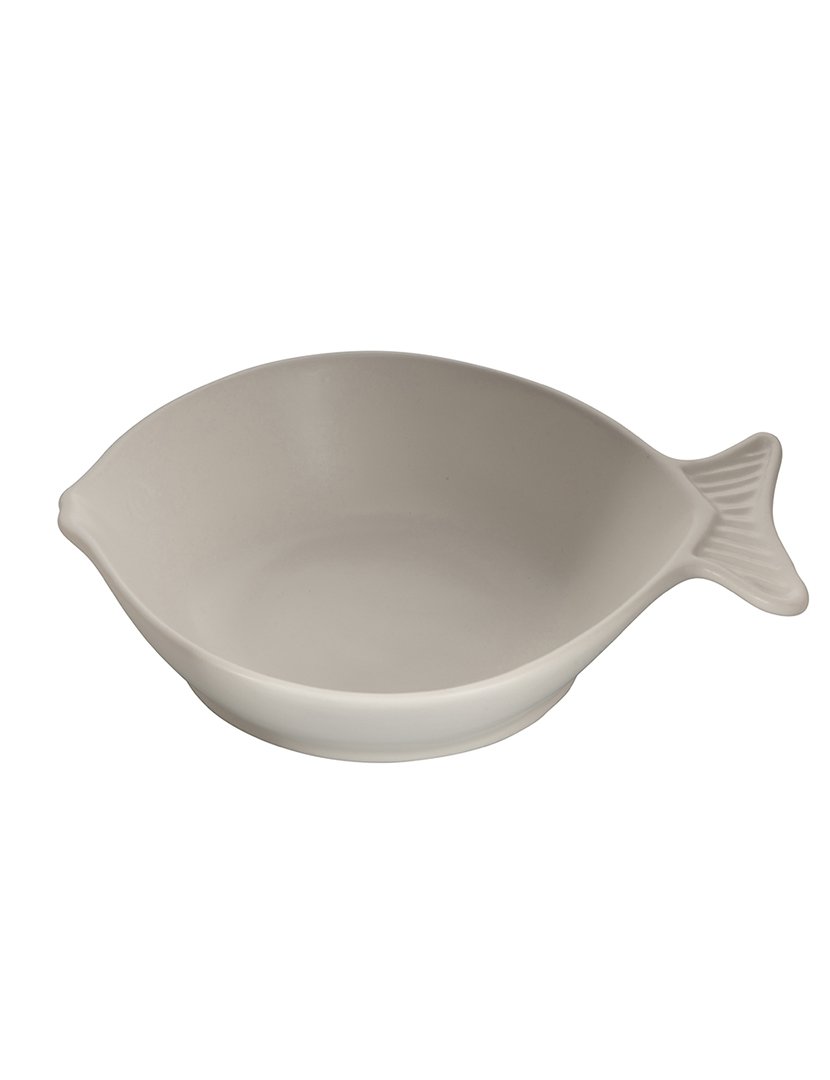 Prato de Sopa KOS Formato Peixe Branco 24cm