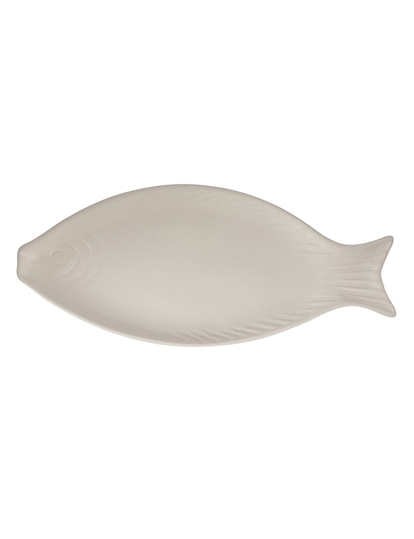Prato Oval KOS Formato Peixe Branco 31cm