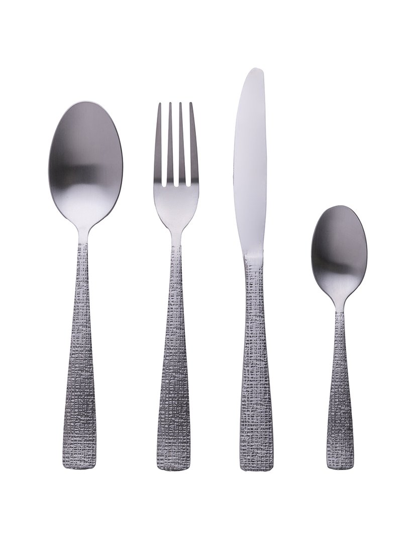 Conjunto de Talheres TEXTURE 24 peças Prateado Mate