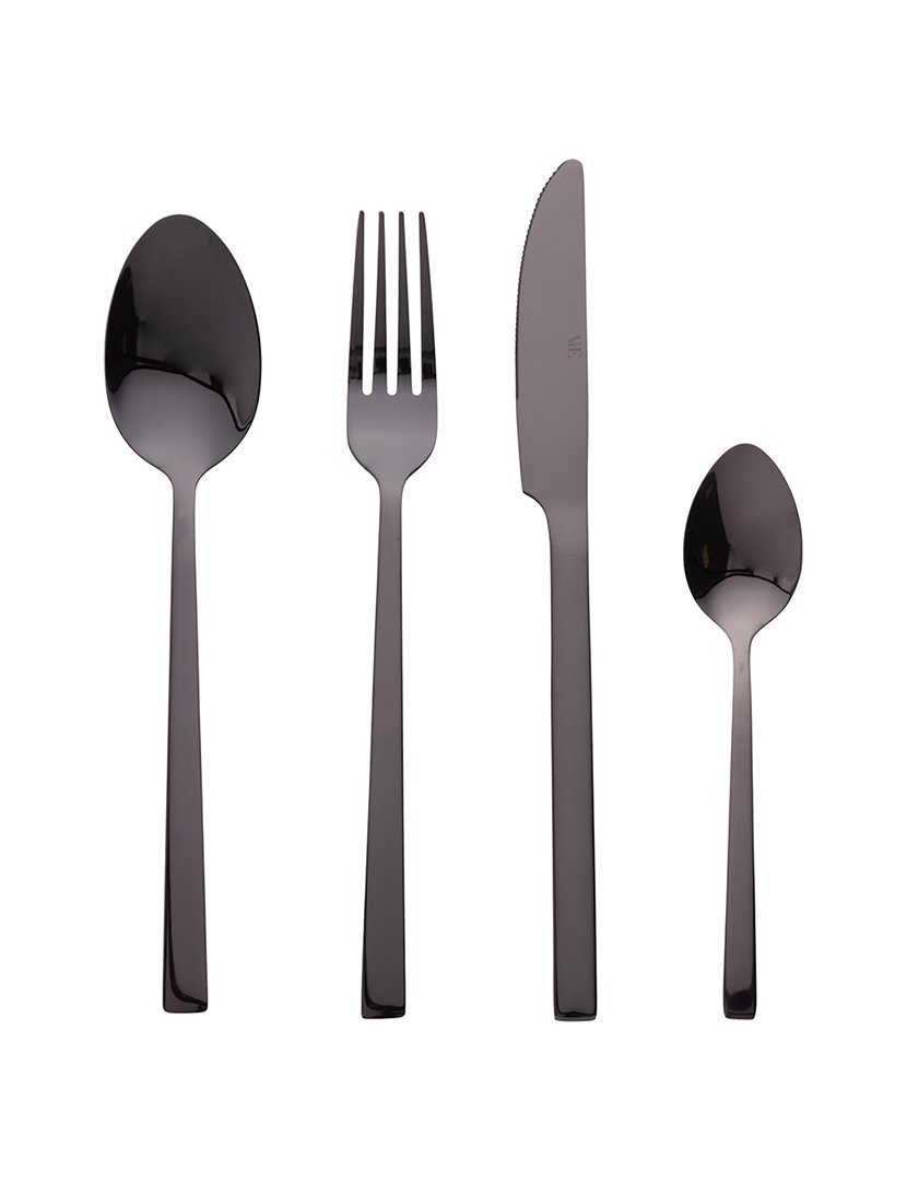 Conjunto de Talheres LEXINGTON 24 peças Preto Brilhante