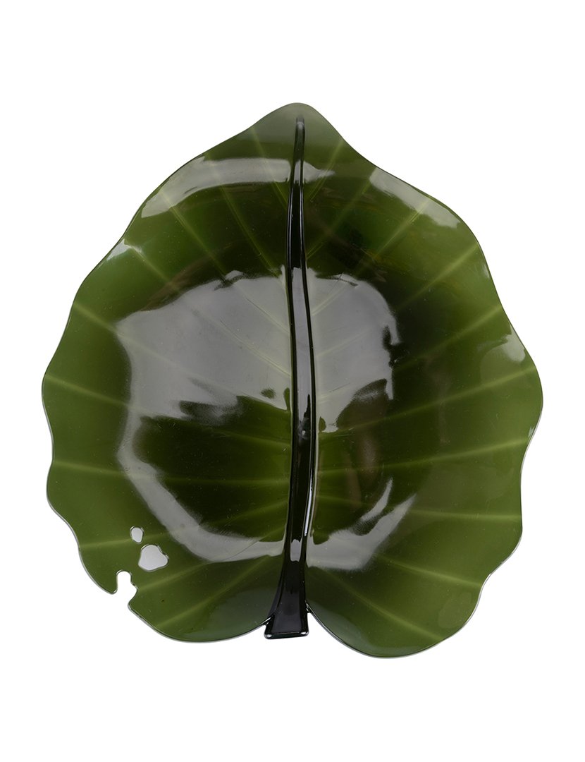 Prato de Cozinha Formato Folha Verde
