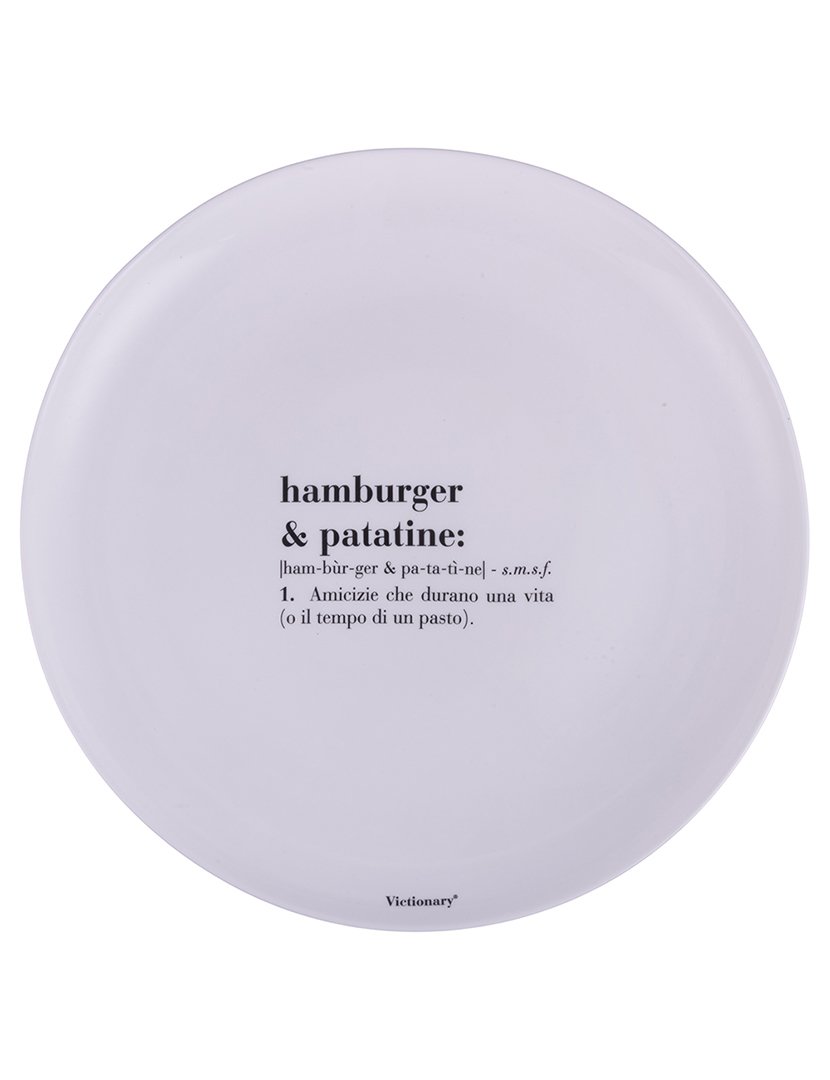 Conjunto de 4 Pratos VICTIONARY "Hamburger & Patatine" Branco