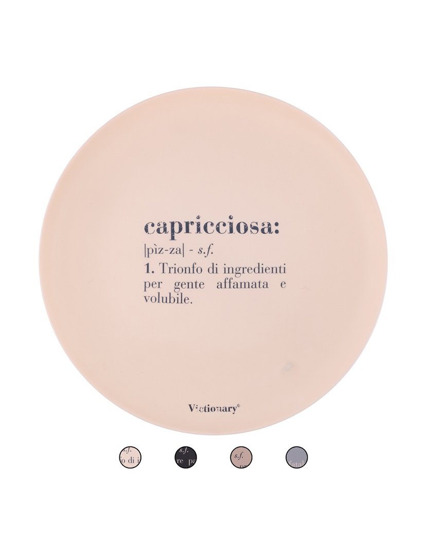 Conjunto de 4 Pratos VICTIONARY "Pizza" 33cm Multicolorido