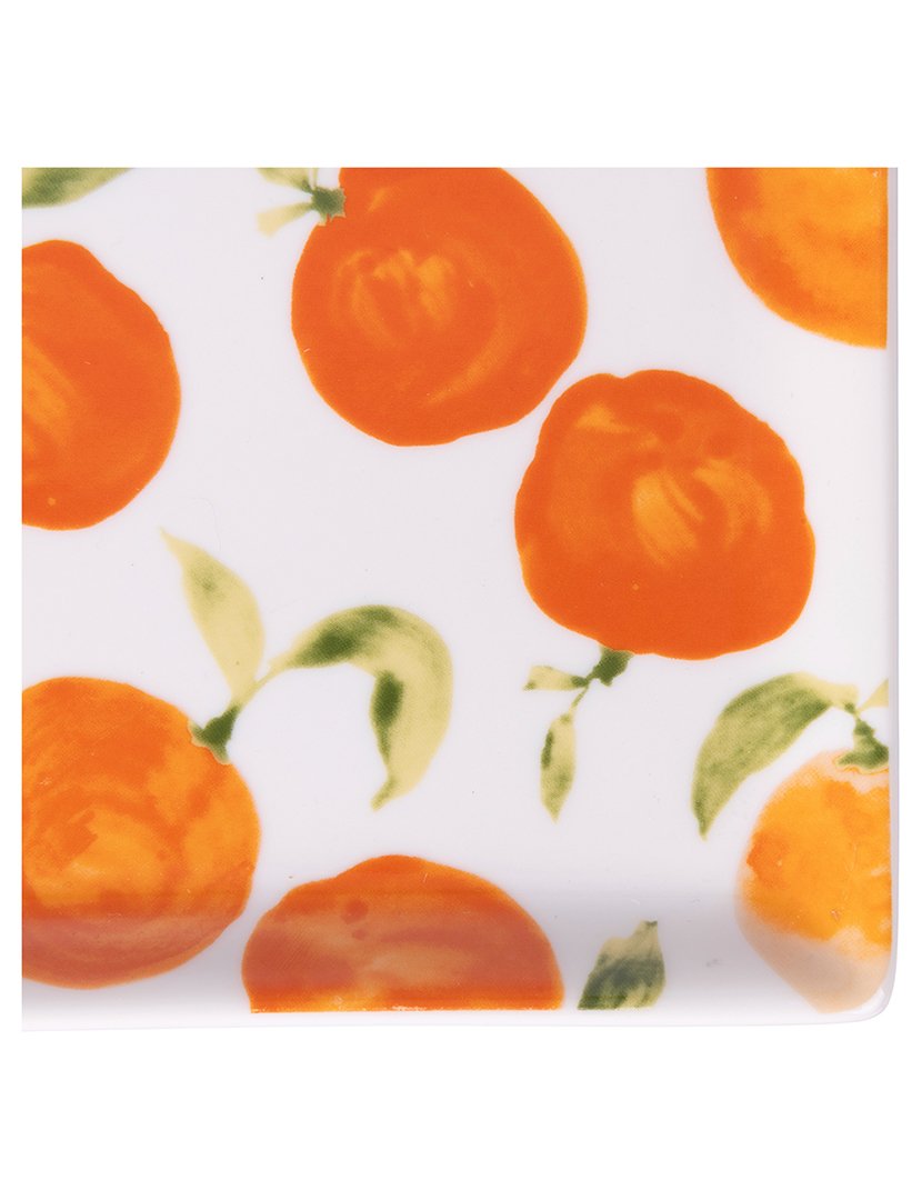 Conjunto de 4 Pratos Retangulares MORE AMOR Laranjas Multicolorido