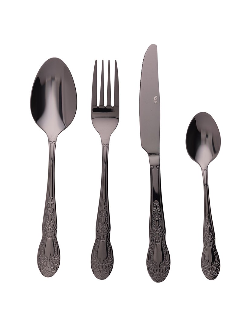 Conjunto de Talheres WONDERLAND 24 peças Preto Polido 18/10