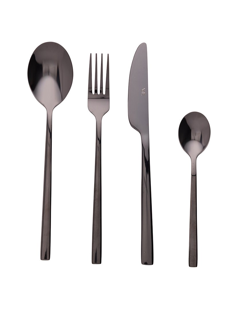 Conjunto de Talheres STYLO 24 peças Preto Polido 18/10