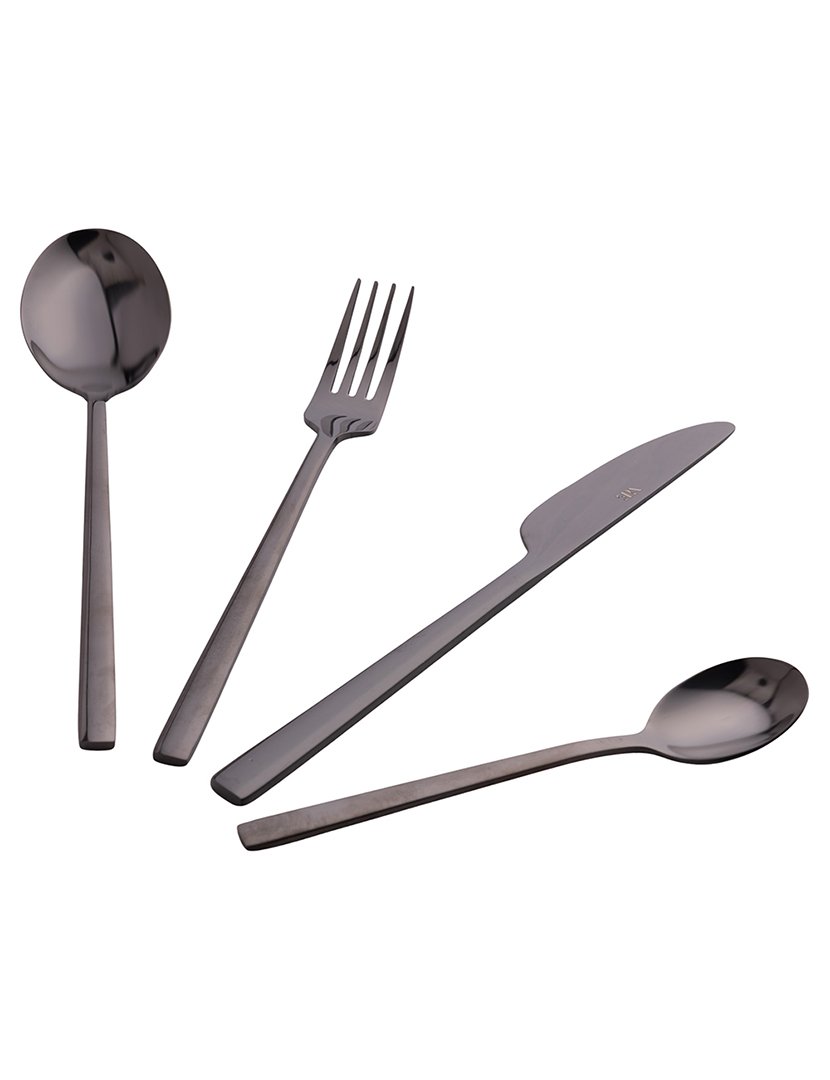 Conjunto de Talheres STYLO 24 peças Preto Polido 18/10