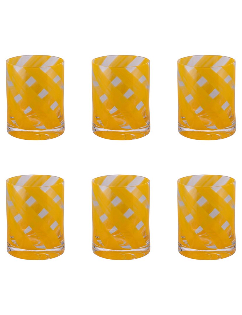 Conjunto de 6 Copos de Água VERTIGO Amarelo 340ml