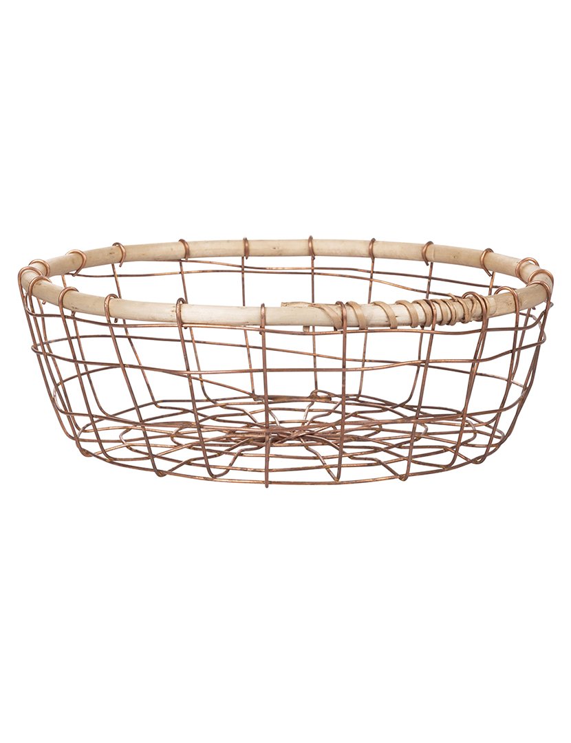 Cesto Pequeno Redondo de Metal com Borda 24cm