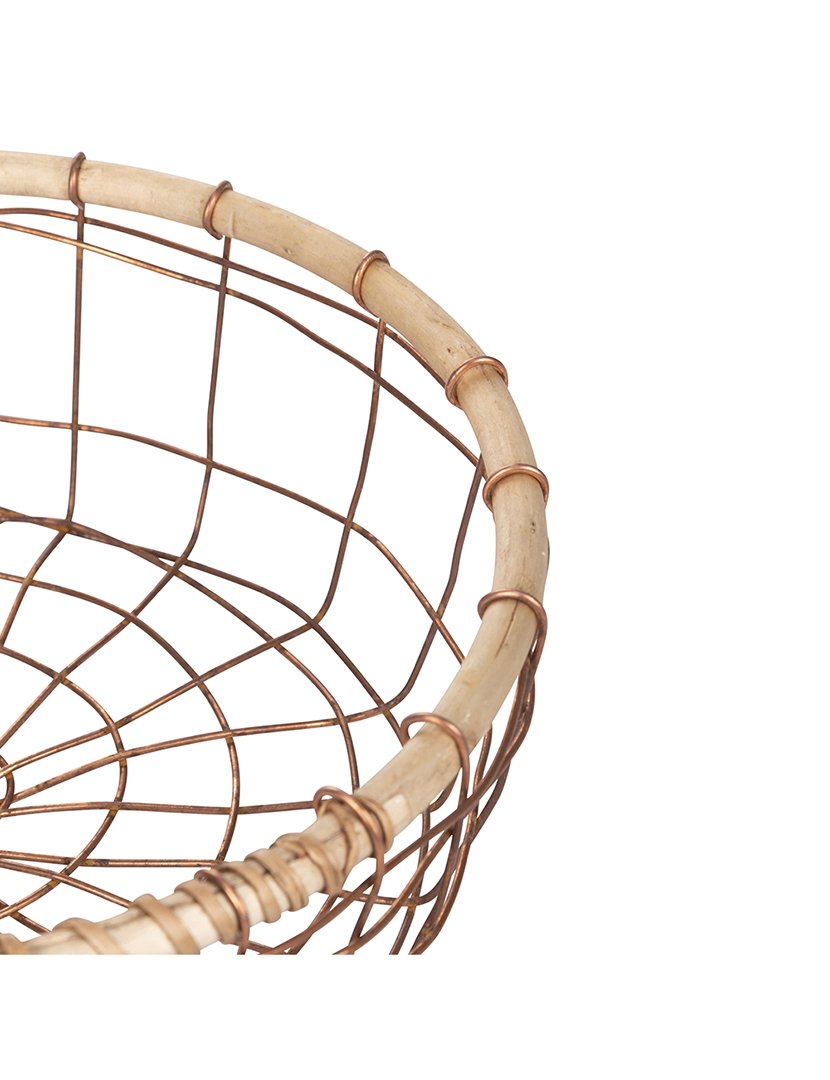 Cesto Pequeno Redondo de Metal com Borda 24cm