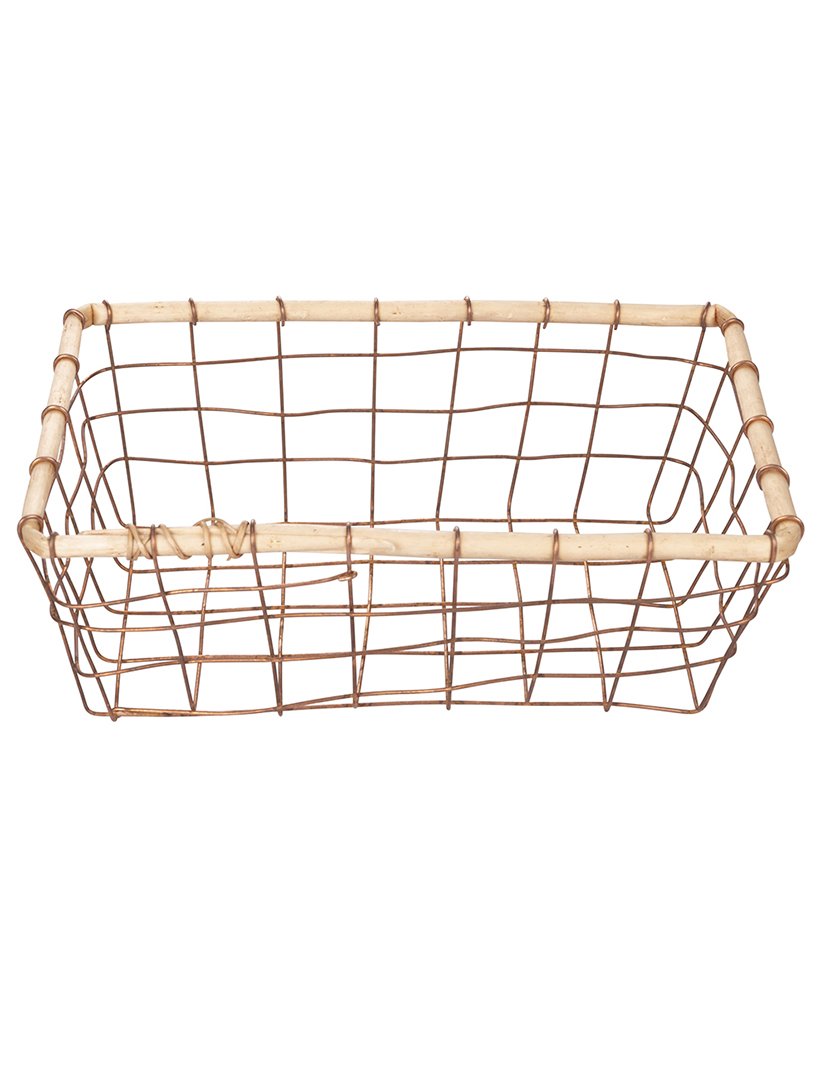 Cesto Médio Retangular de Metal com Borda