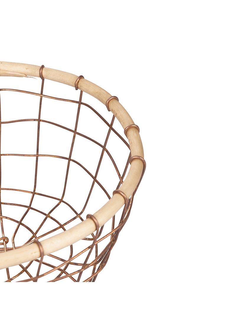 Cesto Grande Oval de Metal com Borda